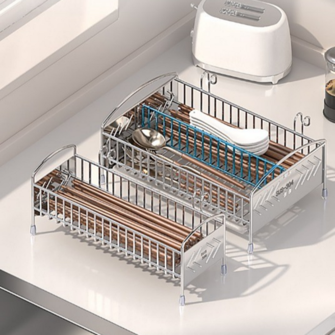 벨라비전 깔끔한 304 스텐 수저정리함 엽소용 가정용, 1개