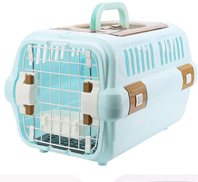 이지핏 이동식 반려동물 듀얼도어 하드 켄넬 이동장, 1개, 블루
