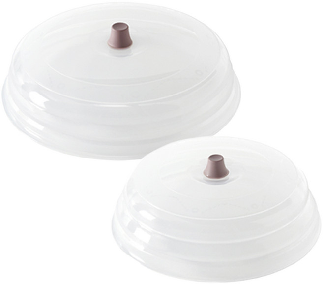 홈하우스 국산 실리콘 전자레인지용 뚜껑 그릇 폴딩 덮개 소+중 2종 세트, 1세트, 다크핑크