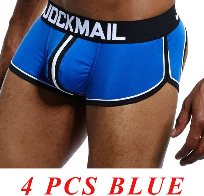 JOCKMAIL Mens Sports Covered Waistband Boxer Briefs U Pouch 면 편안한 통기성 4팩