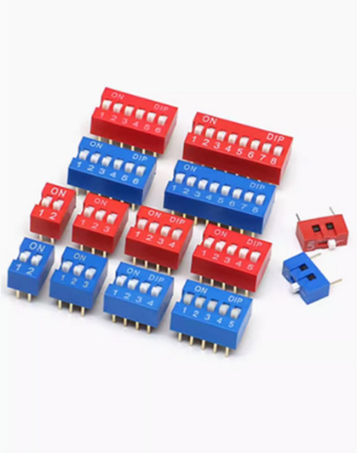 차량 스위치 5 4 8 블루 스냅 토글 핀 딥 6 1 3 모듈 10개 10 슬라이드 타입 7 2 레드, RED, 5PIN, 1개