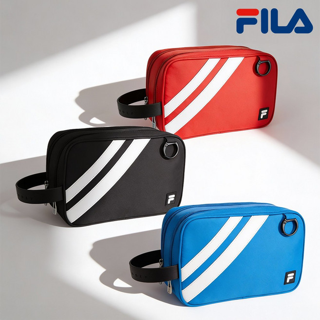 휠라 파우치 백 그래비티 시프트 골프가방 오리지널, 블루, 1개