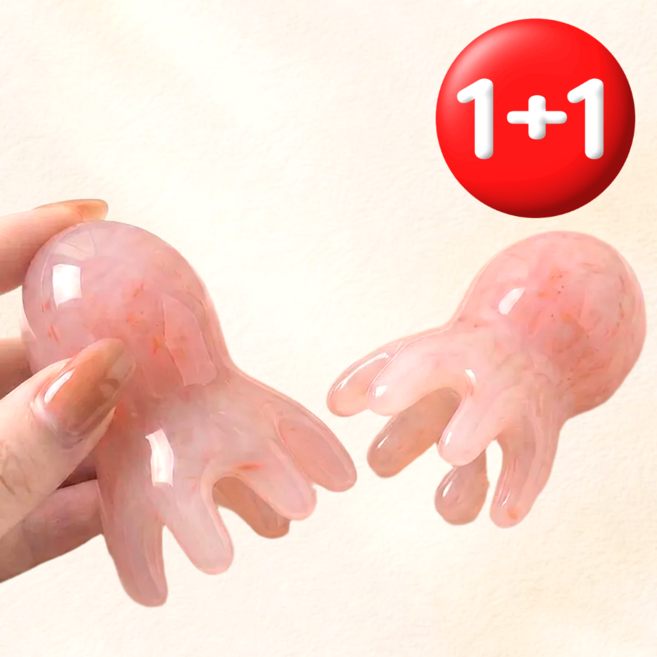 마레코 문어 괄사 미니 두피 마사지기, 핑크, 2개