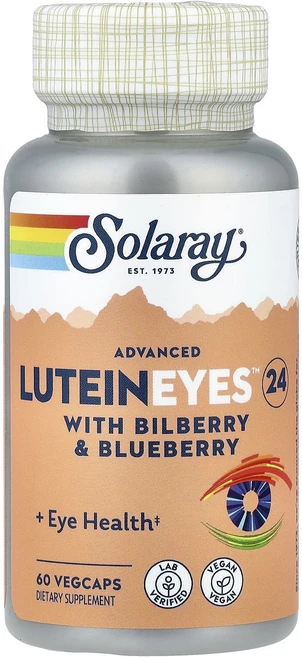 쏠라레이 어드밴스드 Lutein Eyes 24 빌베리 앤드 블루베리 함유 베지캡슐 60정, 5개 - 쿠팡