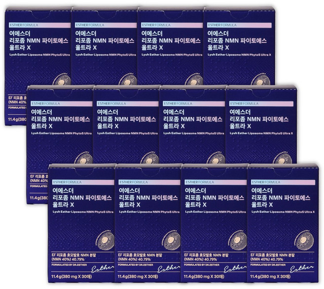 에스더포뮬러 여에스더 리포좀 NMN 파이토에스 울트라 X (홈쇼핑상품) 30매 12개