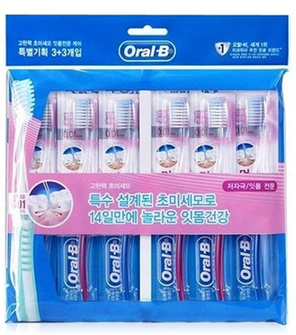 오랄비 고탄력 초미세모 칫솔, 6개입, 1개