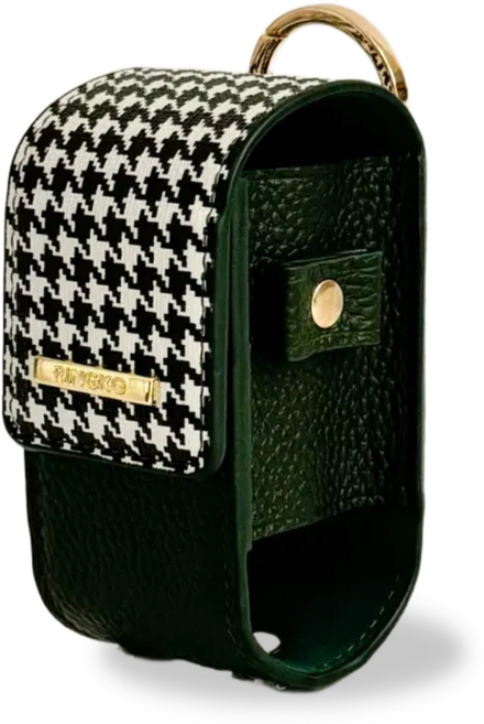 링코 고급 천연소가죽 골프볼 파우치 골프공 케이스 벨트형 볼주머니, 세로형, 그린, 1개