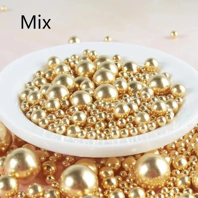 메탈릭 골든 펄 볼 스프링클 장식 토퍼 웨딩 디저트 베이킹, 02 Mixes1, 03 10g