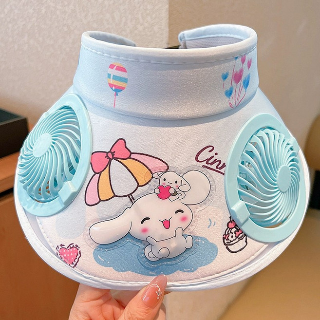 BAFC1857 캐릭터 쌍 선풍기 썬캡 여아 큐티 여행 가요 챙모자 입체 캐릭터 모자