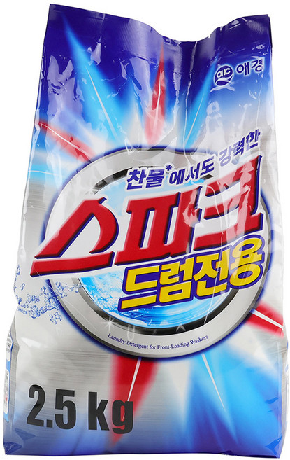 별도표기 분말 세제 드럼 전용 2.5kg 스파크 추천 드럼세탁기 전용 가루 빨래 세탁 추천 세탁기 빨래 위생 관리 대량 공공 기관 단체 구매 학교 운동 선수, 1개