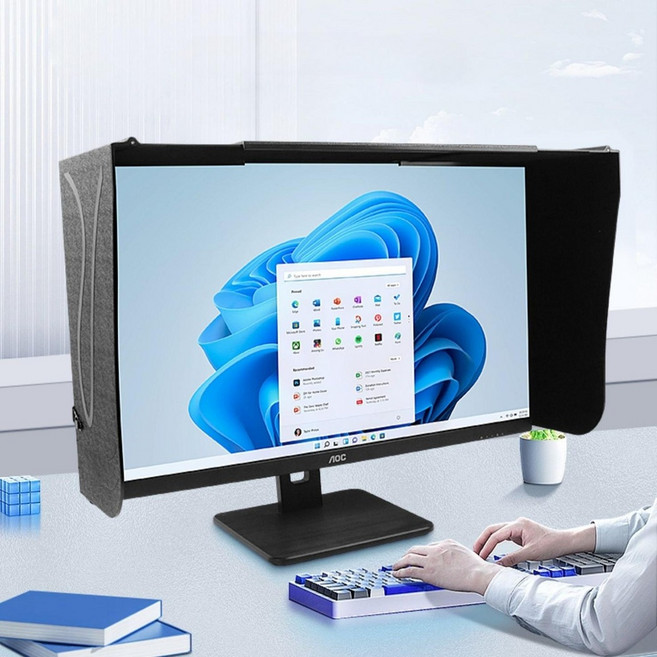 모니터 햇빛 가리개 차양막 선바이저 가림막 후드 사무실 학교, 1개, 와이드 모니터용