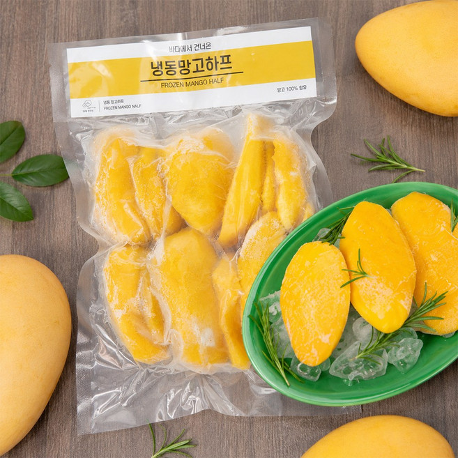 [무첨가 100%] 베트남산 아이스망고 하프컷팅, 1개, 1kg(7~8개입)