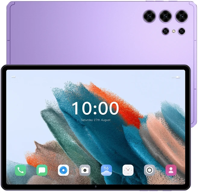 HOT Pad 25 Ultra 태블릿 안드로이드 시스템 스냅드래곤 8 Gen3 코어 10.1인치 HD 화면 듀얼심 듀얼스탠바, 02 8GB 256GB, 06 Purple