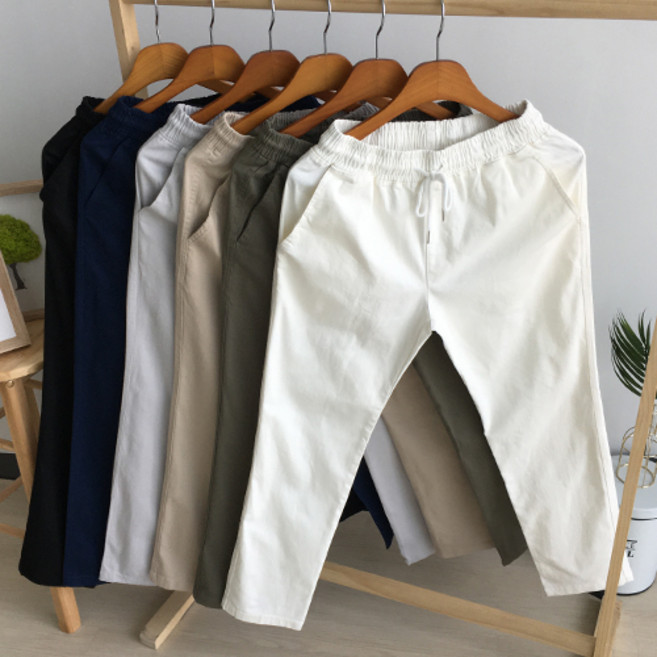 여름용 남자 밴딩 스판 면바지