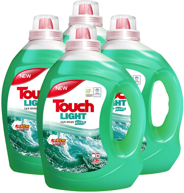 터치 라이트 고농축 세탁세제 로즈마리 2.5L 4개