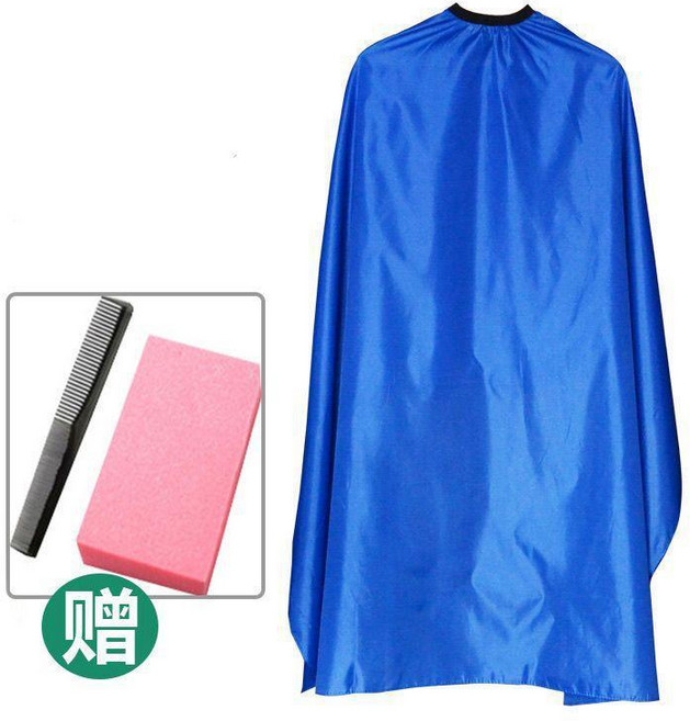 理髮圍布 染髮不易沾發 美髮衣披肩, 1個, 中號：送梳子海綿,顏色隨機圍布