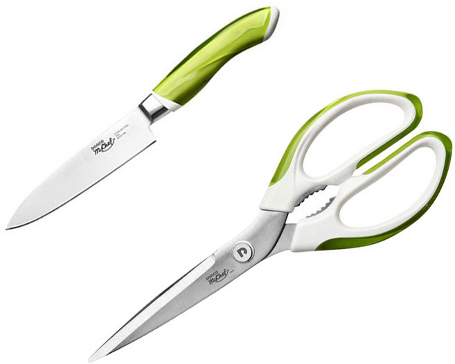 [도루코] 마이셰프 인테리어 과도+가위 2종세트(라임), 1세트