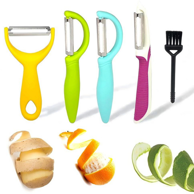 5피스 스테인리스 스틸 야채 필러 키친에이드 레스토랑 과일 및 채소 필링용 주방용 Y 오렌지 감자 사과 당근 과일용 필러, 5피스 스테인리스 스틸 야채 필러, 키친에이드 레스토랑