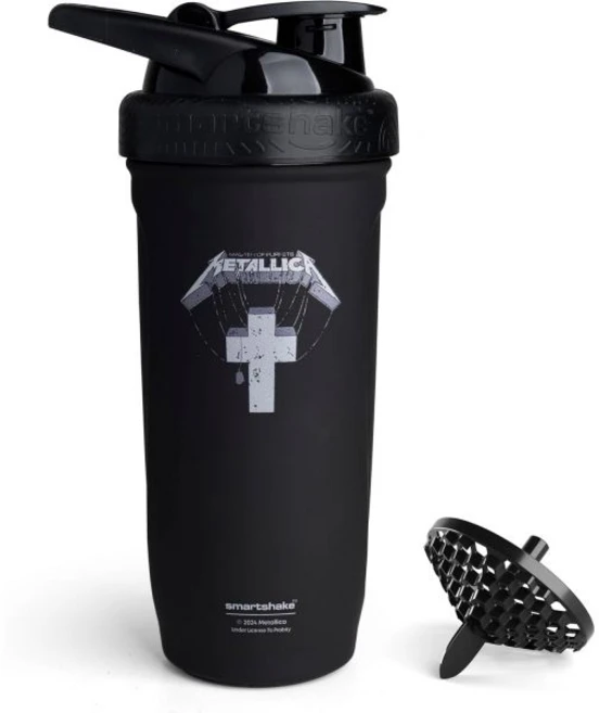 스마트쉐이크 록밴드 리포스 스테인리스 스틸 프로틴 셰이커 병 900ml | 30온스 - 누수 방지 스크류 온 뚜껑 BPA 프리 단열되지 않음 – 남녀공용 메탈리카 킬 엠 올 로, 1개 - 쿠팡