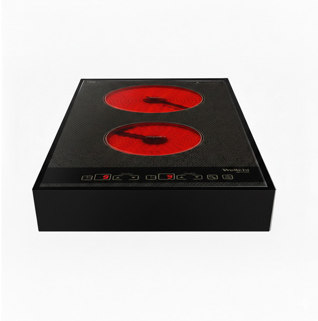 하이라이트 2구 전기렌지 매립형 전기레인지 빌트인 9단계화력조절 이동형 케이스 프리스탠딩, 2구 하이라이트+블랙케이스(6cm), 1