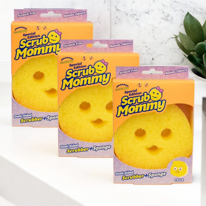 영국 스크럽 대디 마미 봄 스페셜 에디션 마미칙 스펀지 수세미 3종 세트, 1개, 3개 세트