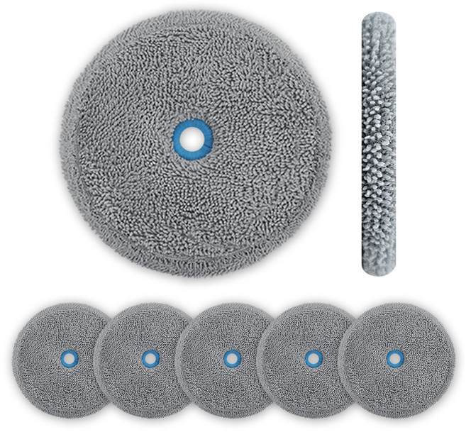 다온 걸레 에브리봇 삼성제트 호환 물걸레 쓰리스핀 엣지 청소기 청소포 극세사 패드 회색, 6개