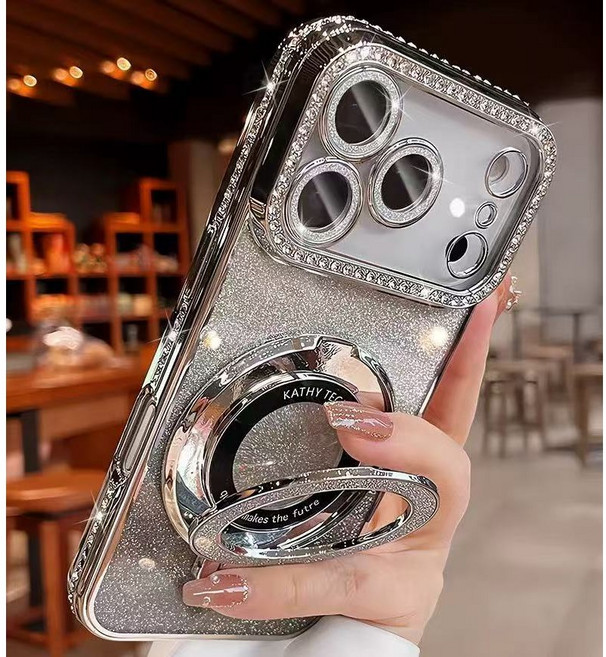 다예코 아이폰17 아이폰16 블링블링 글리터 거치대 케이스