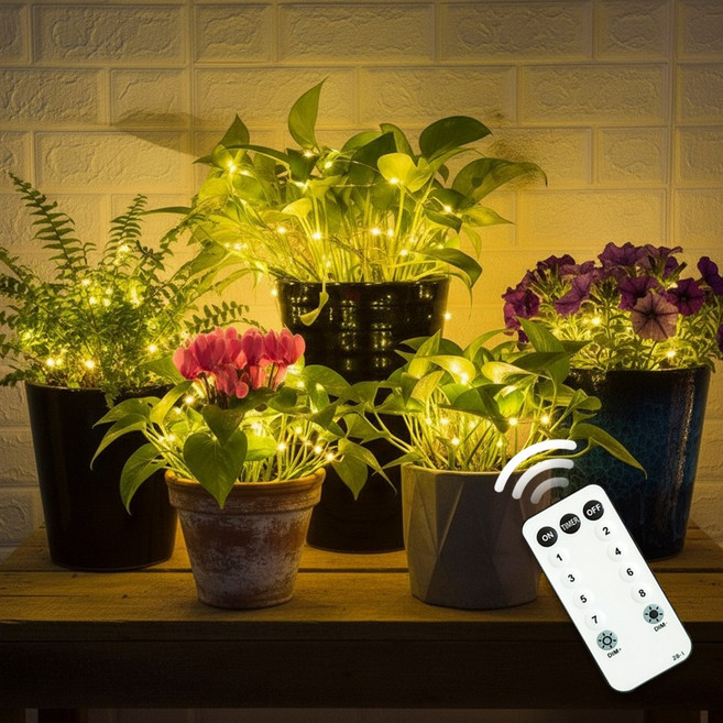 선세이브 LED 와이어 지네 전구 200구, 실버코팅, 주광색(백색)+정류기(전원)+리모컨 세트