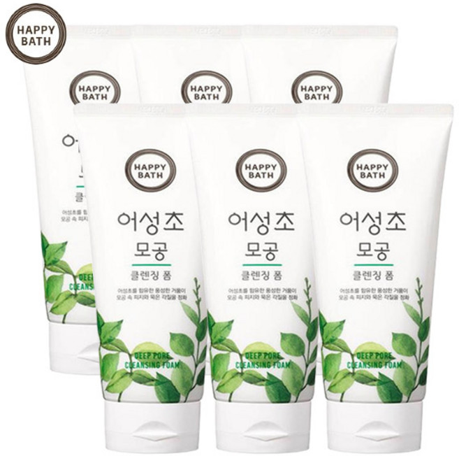 해피바스 어성초 모공 클렌징폼, 200g, 6개