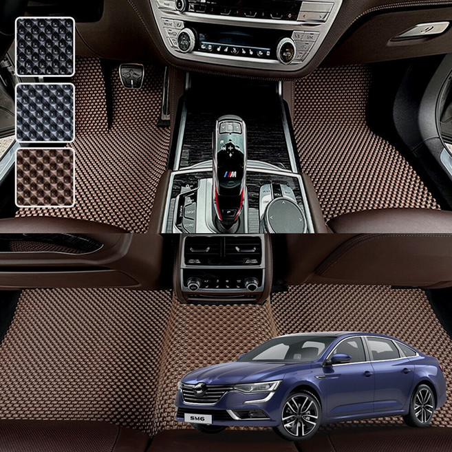 DXSOAUTO SM6 (2016-2020.7) 전용 3D 엠보싱 차세대 고무매트 1열2열 세트, 블랙, 214 SM6