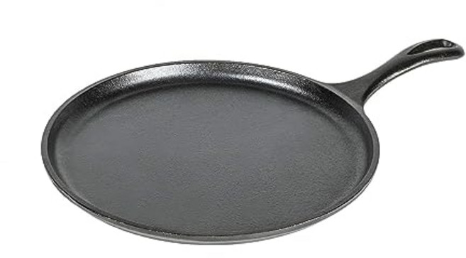 롯지 L9OG3 주철 원형 그리들 사전 시즈닝 10.5인 Lodge Round Seasoned Cast Iron Griddle 10.5 Inches - Round-Shaped, 1개, 10.5 Inch