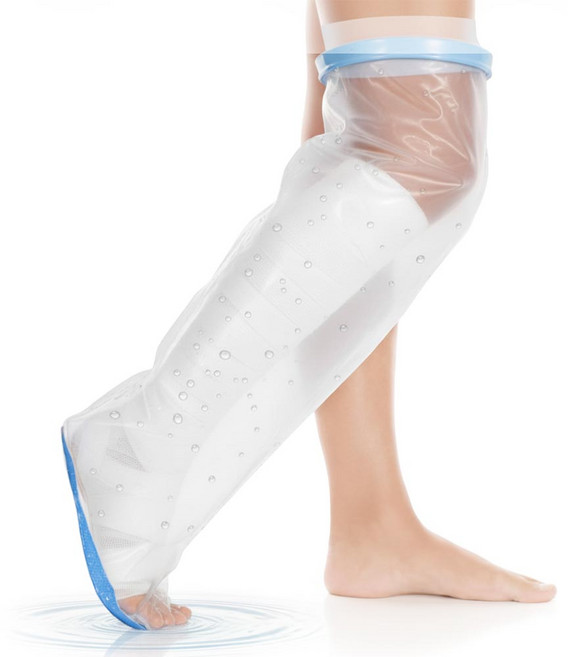 깔끔더하기 미끄럼방지 샤워 깁스 방수커버, 1개, 블루L