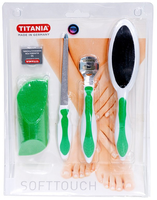 티타니아 소프트터치 발각질제거 5종 세트, 그린
