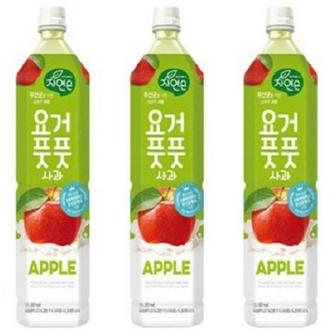 자연은 요거풋풋 사과 페트병 1.5L x 12개 업소용 사과주스