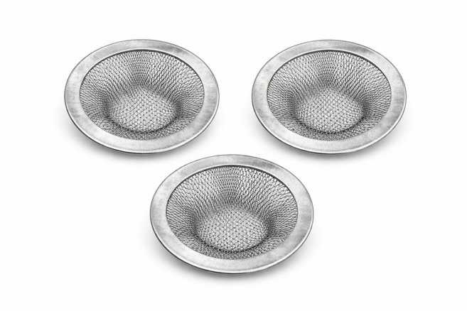 싱크대 거름망 스텐 9cm 배수구망 음식물 걸름망 세면대 원형 거름망, 3개, 실버