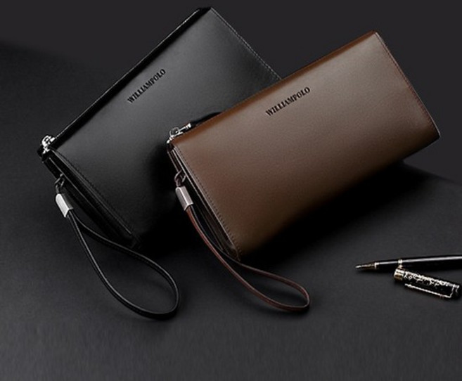 B264C 윌리엄 POLO 남자 천연소가죽 클러치백