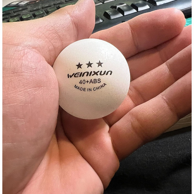 WEINIXUN 三星 ABS 40+ 乒乓球 訓練球, 白色-有標, 1個