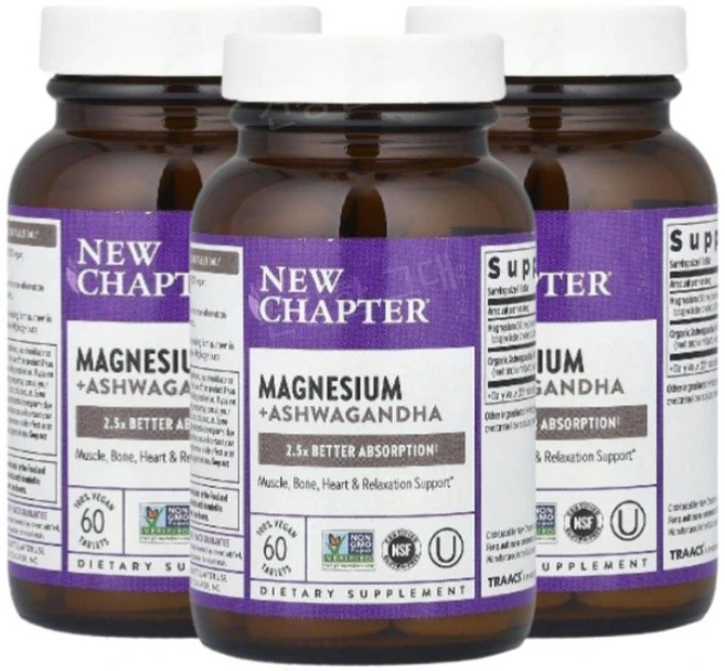 뉴챕터 마그네슘 아쉬와간다 아슈와간다 60정 3개 아쉬아간다 Magnesium - 쿠팡