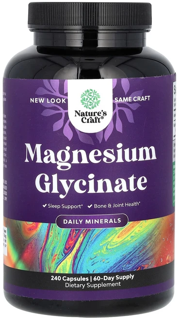 헁복하고 건강하세요 Nature's Craft 마그네슘 글리시네이트 캡슐 240정(캡슐 1정당 100mg) 늘 챙기셔야합니다, NaturesCraft마그네슘글리시네이트캡슐240정캡슐, 1개 - 쿠팡