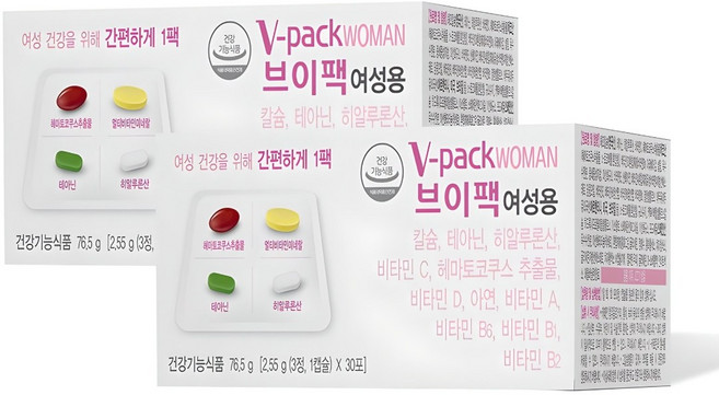 브이팩 여성용 멀티비타민, 120정, 2개