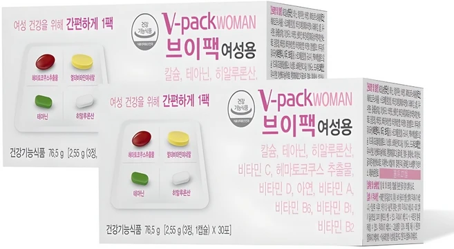 브이팩 여성용 멀티비타민, 120정, 2개 - 쿠팡