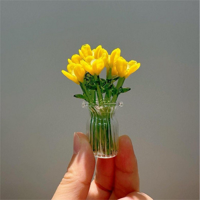 유리꽃 시들지않는꽃 유리식물 꽃다발 유리공예 스승의날선물 C Type (꽃 7개+꽃병)