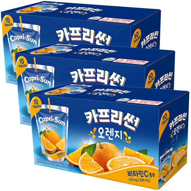 농심 카프리썬 오렌지, 200ml, 30개