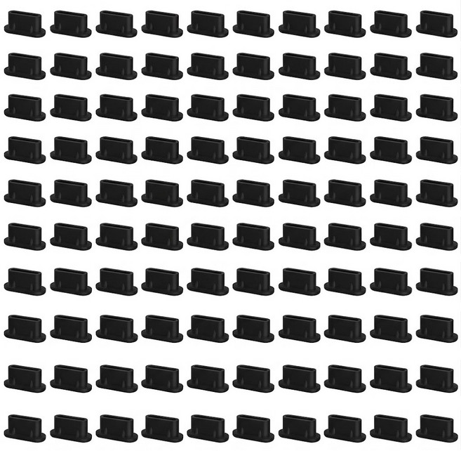 티놀지 C타입 충전 단자 포트 먼지마개 실리콘, 100개, 블랙