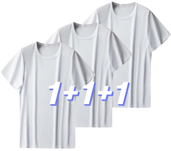 1+1+1 파스텔컴퍼니 쿨 메쉬 라운드 반팔티 아이스 냉감 기능성 티셔츠 남여공용 무지