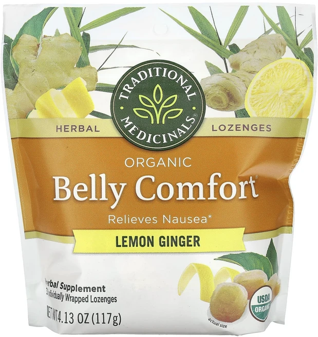 Traditional Medicinals 유기농 Belly Comfort 레몬 생강 맛 낱개 포장 사탕 정제 30정, TraditionalMedicinals유기농BellyC, 1개, 117g - 쿠팡