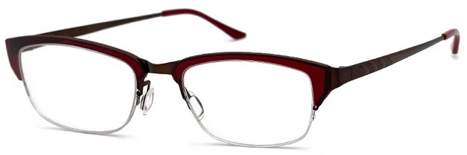 光學鏡框 半框設計 酒紅色 輕量化材質 15218