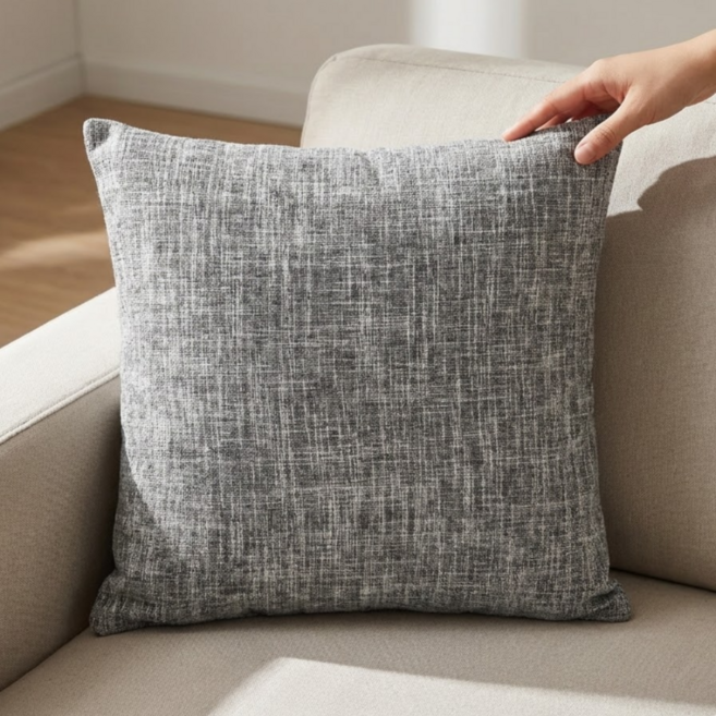허그홈 린넨 소파 쿠션 솜포함, 그레이