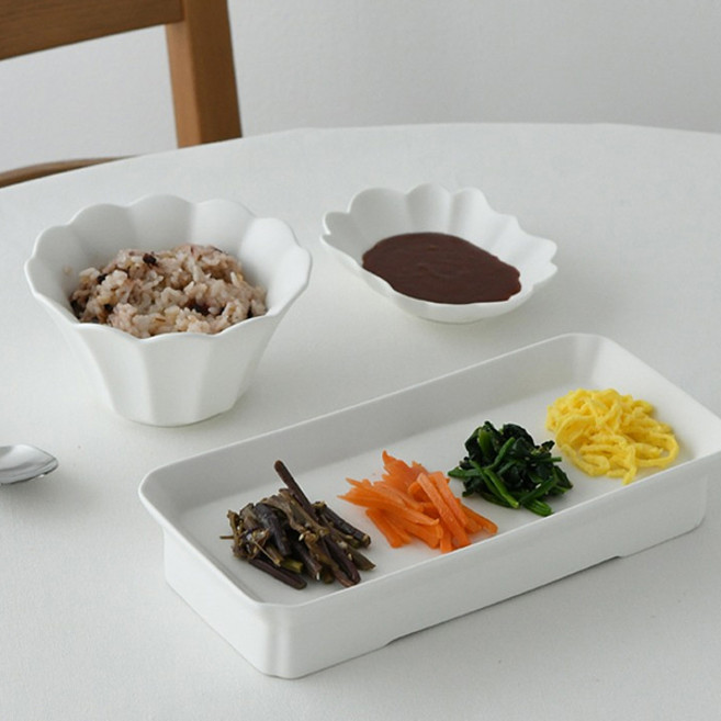 도자기 밥그릇 국그릇 화이트 신혼부부 식기 집들이 선물, 1개, 공기4.5인치