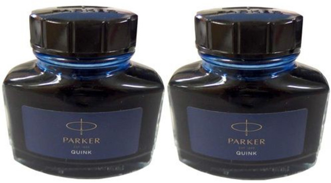 파커 PARKER 만년필 병 잉크 퀸크 QUINK 57ml 블루 블랙 1950378 2개 S1162120